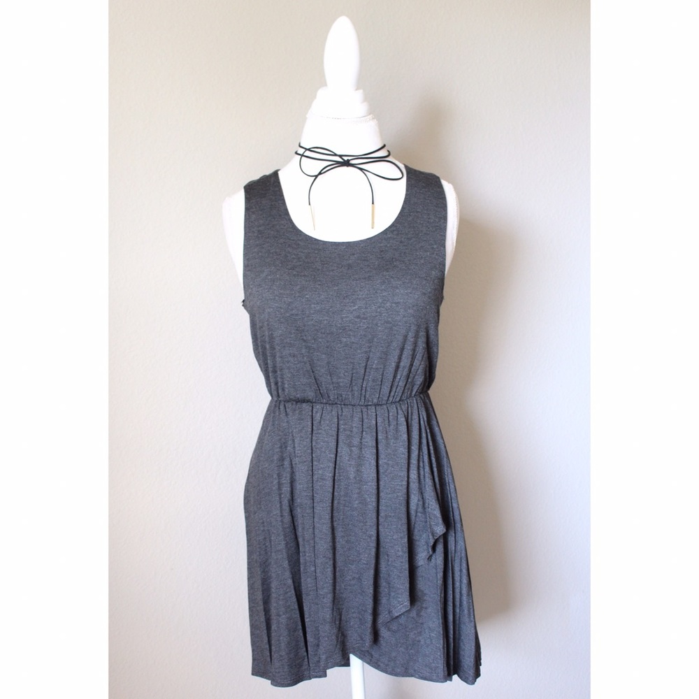 Sleeveless Charcoal Dress Racer Back - Picture 4 of 6