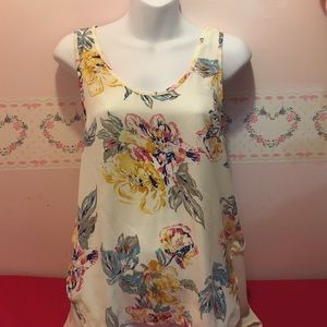 High-low floral tank
