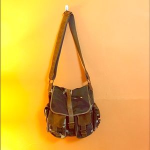 Fossil Camouflage Crossbody Messenger Bag