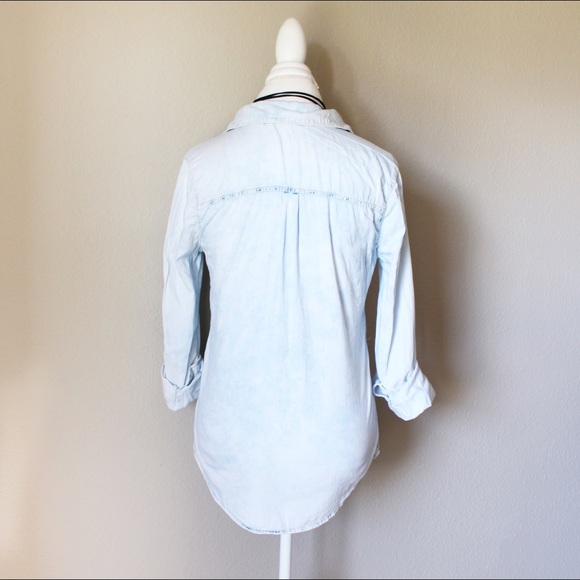 Light Washed Denim Chambray Button Down - Picture 2 of 3