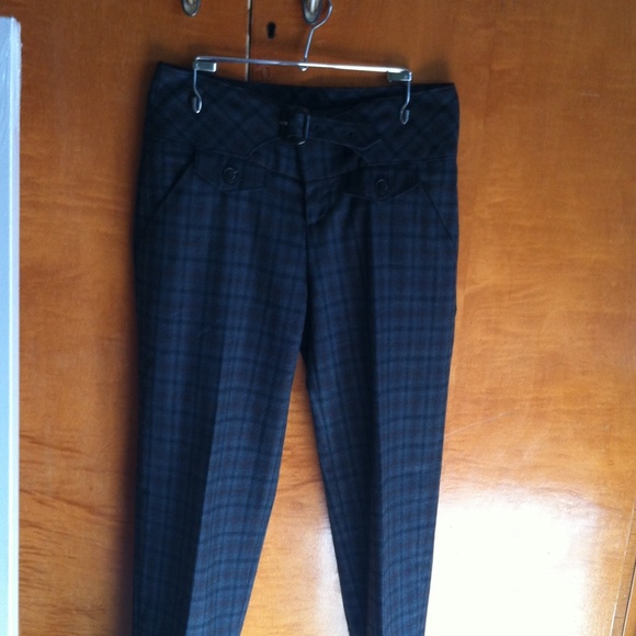 Anthro Plaid Cropped Trousers by Cartonnier Sz 0