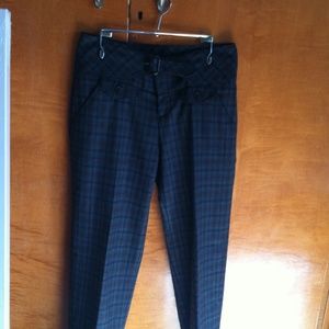 Anthro Plaid Cropped Trousers by Cartonnier Sz 0