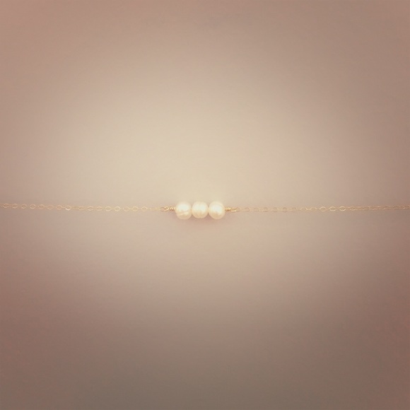 Genuine freshwater pearl triplet gold bracelet