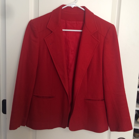 wool red blazer