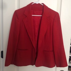 wool red blazer