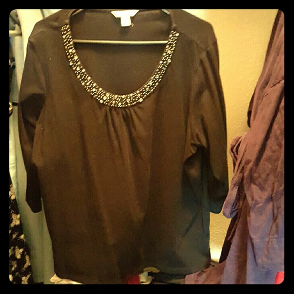 Laura Ashley 2x knit top with blingy neckline - Picture 2 of 4