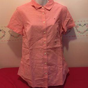Brand New Tommy Hilfiger pink s/s button up