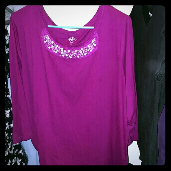 St. John's Bay 3/4 length sleeve embellished 3x - Picture 2 of 5