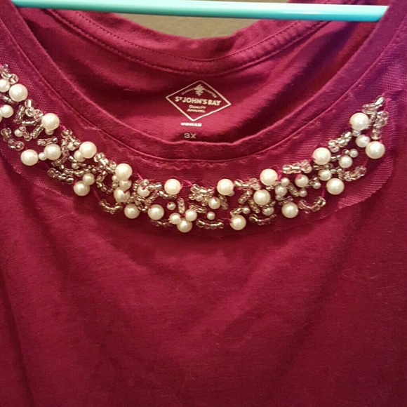 St. John's Bay 3/4 length sleeve embellished 3x - Picture 3 of 5