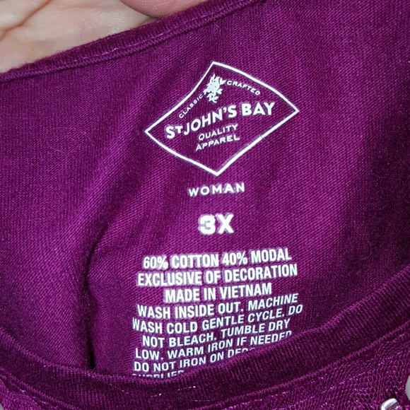 St. John's Bay 3/4 length sleeve embellished 3x - Picture 4 of 5