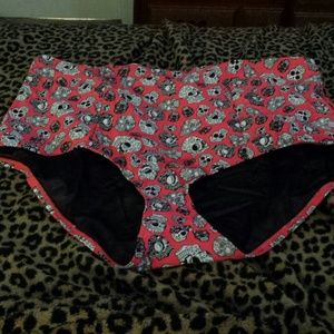 Red sugar skull swim bottom