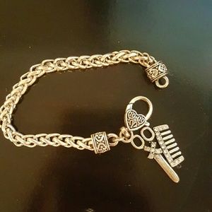 bracelet with scissor and comb