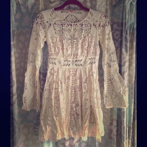 NWOT Free People Boho Lace Cut Out Dress