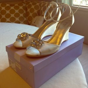 White Wedges with Ankle Strap