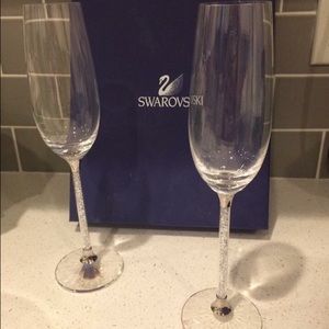Swarovski crystal champagne flutes