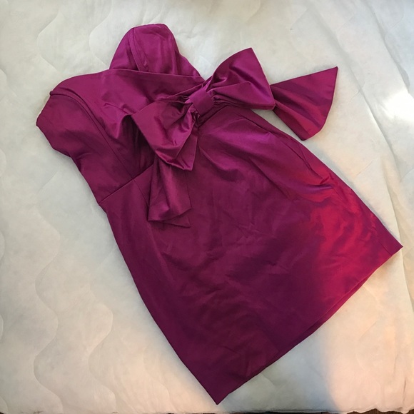 SIZE 7 COCKTAIL STRAPLESS DRESS, PINK/PURPLE