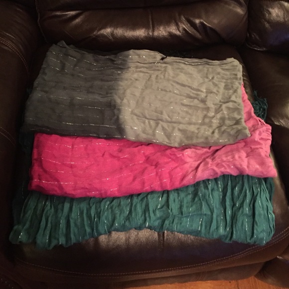 Three long scarves