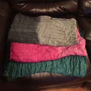 Three long scarves