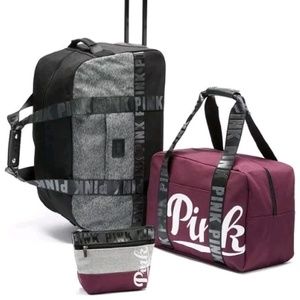 pink brand luggage