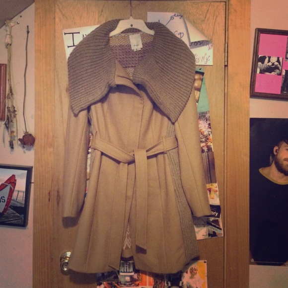 Anthropologie beige zip up winter pea coat 14 - Picture 1 of 4