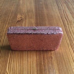 Rose Gold Glittered clutch/hard case wallet