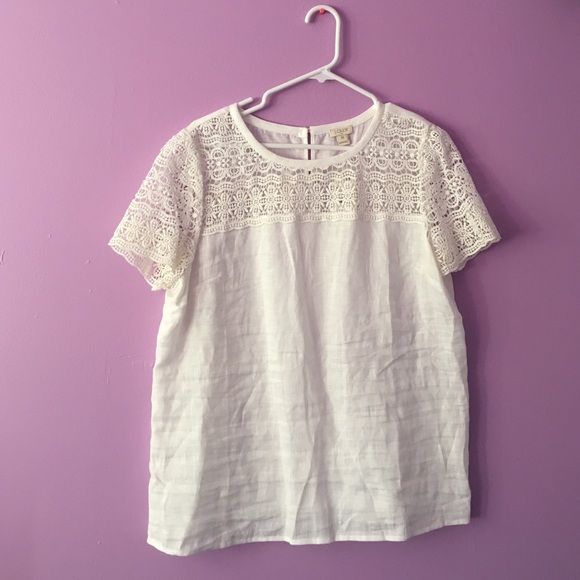 NWT jcrew lace tee