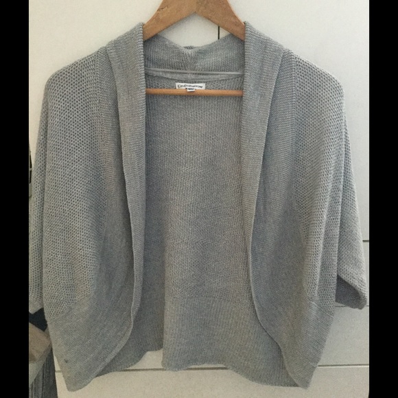 Gray knit shrug.