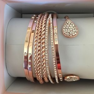 Rose gold bangle set