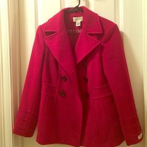 Red pea coat