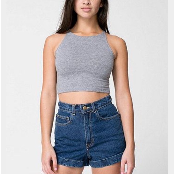 American Apparel Grey Spandex Crop Top