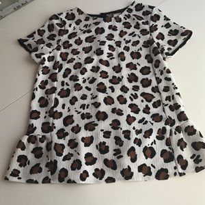New never worn Zara leopard peplum top size XS