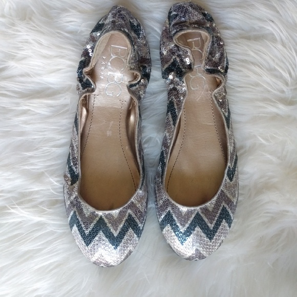 Sparkly zigzag ballet flats