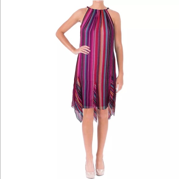 Lauren Ralph Lauren Multi Striped Asymmetric Dress