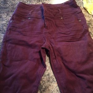 Maroon skinny jeans!