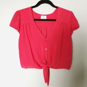 Button Down Crop Top