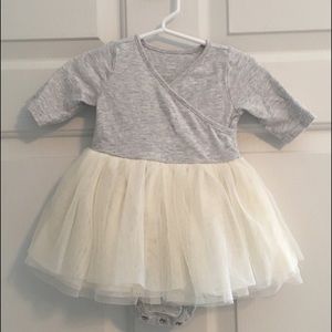 Gray and cream tutu onesie
