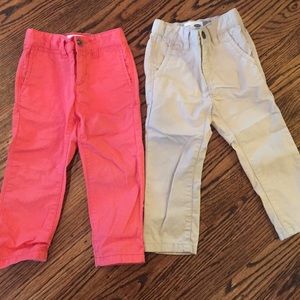 Set of toddler boy khaki pants