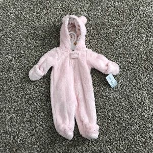 Newborn girl bear footie