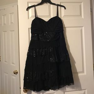 Strapless Black Dress with Sequence
