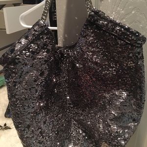 Silver sequin bag
