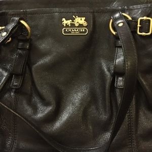 Black leather Coach bag