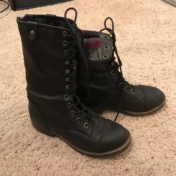Madden black lace up boots