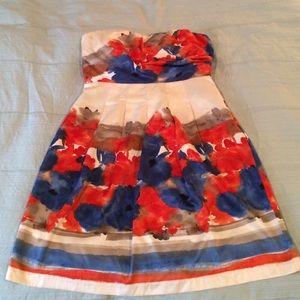 Strapless satin dress