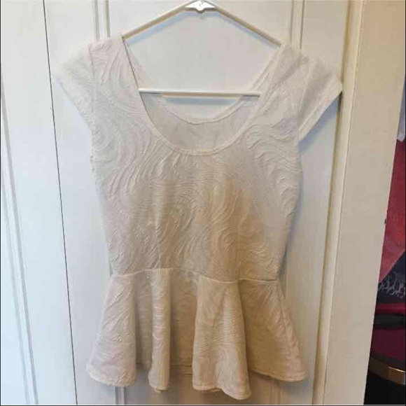 White peplum top