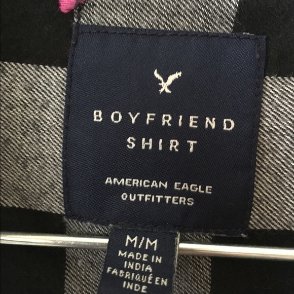American Eagle Boyfriend Shirt w/ hearts - Picture 2 of 3