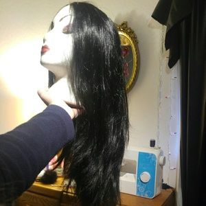 Black straight lace front wig