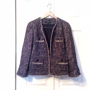 Talbots purple and grey tweed jacket