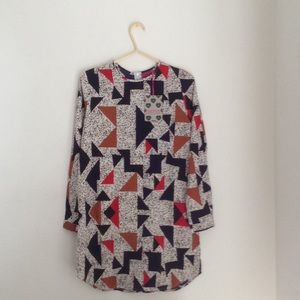 Boohoo Geo Print Shift Dress