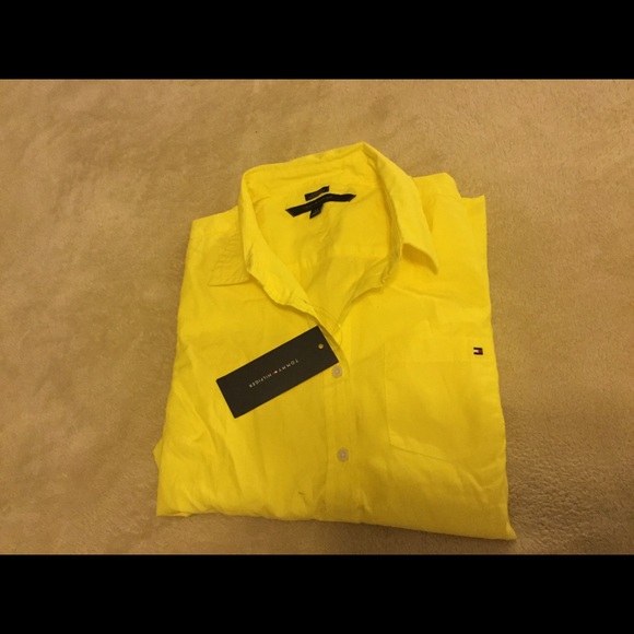 Bright Yellow Cotton Button Down