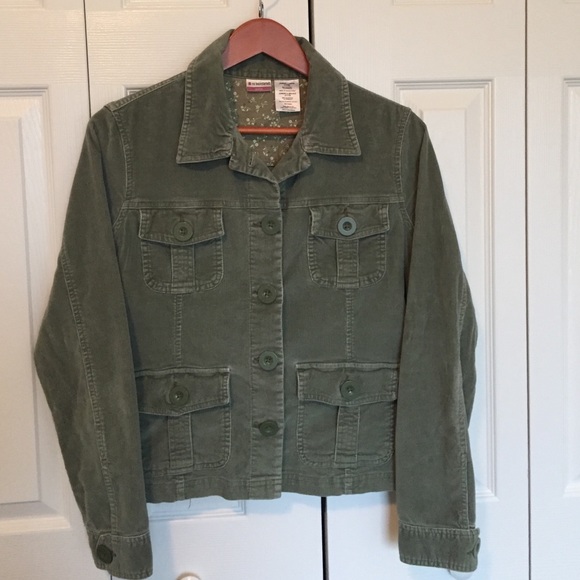 Green Corduroy Casual Jacket